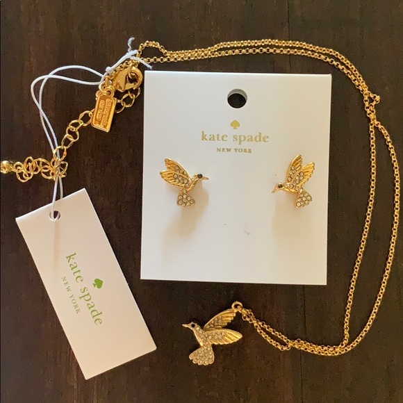 kate spade Jewelry - Kate Spade Hummingbird Earrings and Necklace